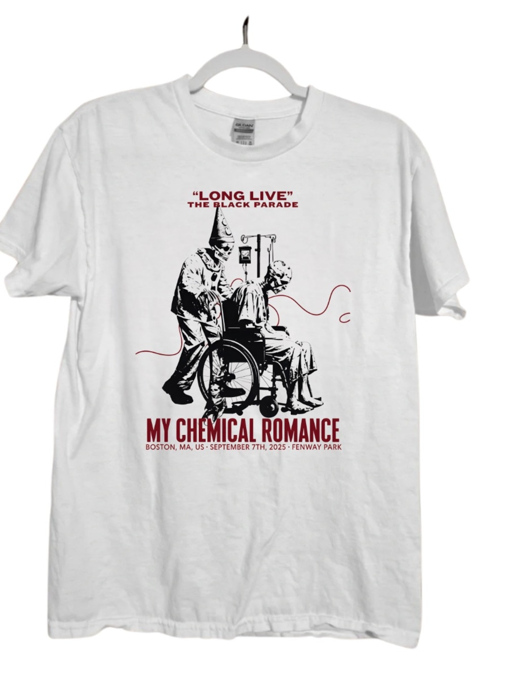 'Long Live' White Graphic Band T‑Shirt